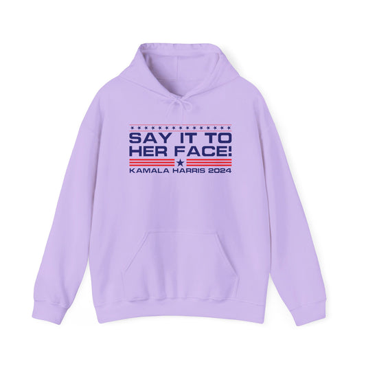 Say It To Her Face Unisex Hoodie (Red/Blue)